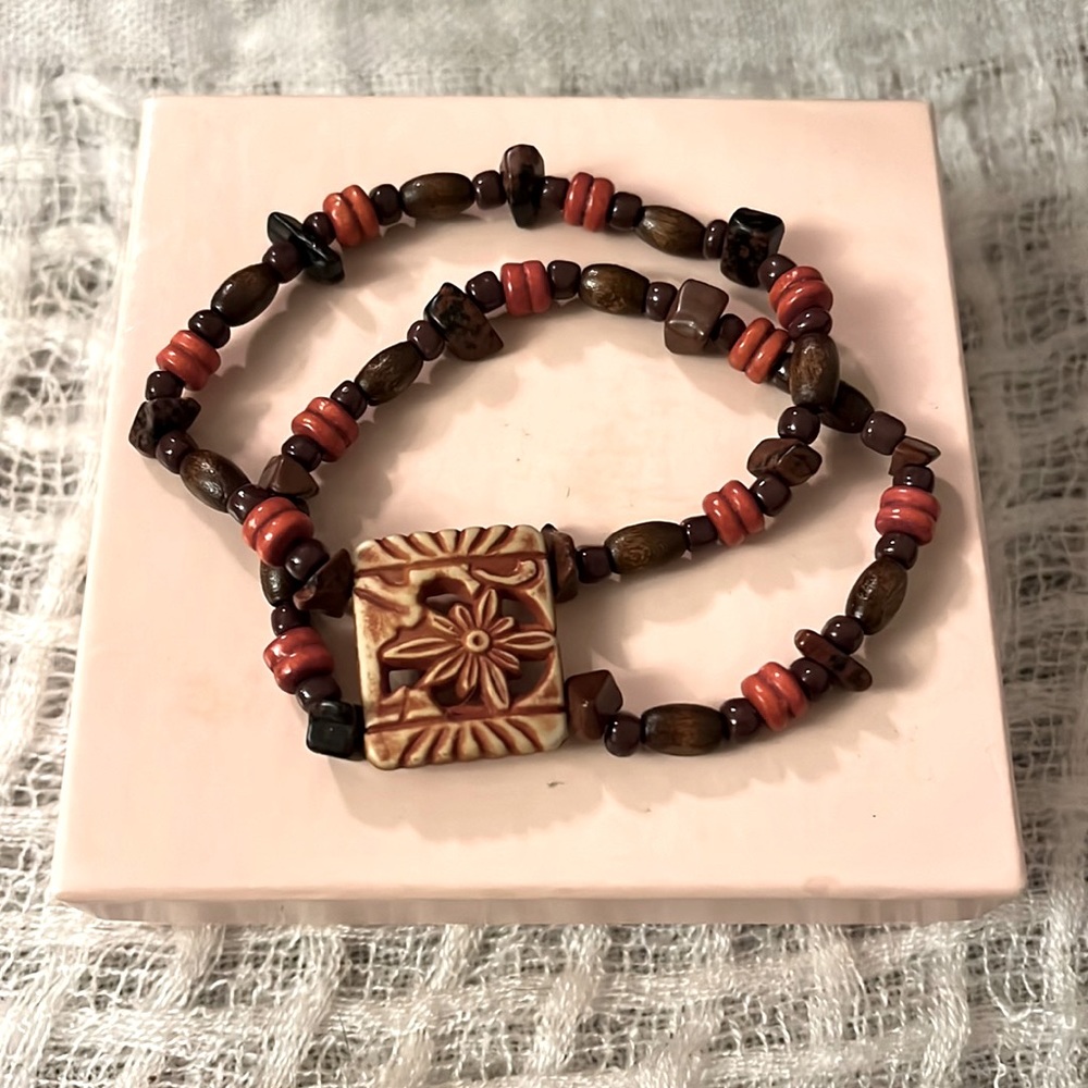 Faux Wood Plastic Bracelet